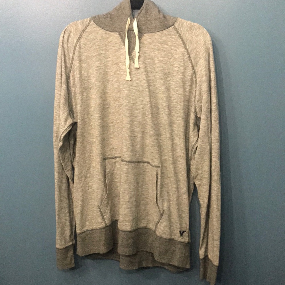 Gray Long-Sleeve T-Shirt with a Hood